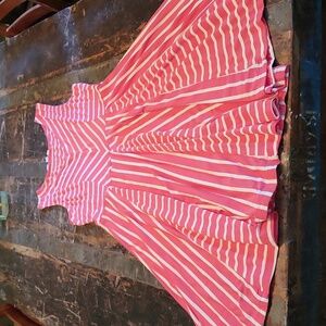 Charming Charlie Pink and Cream Striped Dress